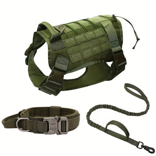 مجموعة ثلاثية من مستلزمات الحيوانات الأليفة متعددة الوظائف، بما في ذلك طوق تدريب للبلجيك مالينوس، وقناع، وسترة للكلاب، مصممة لمنع الهروب أثناء الأنشطة الخارجية مع سلك، خاصة للكلاب الكبيرة، بدون بطارية.