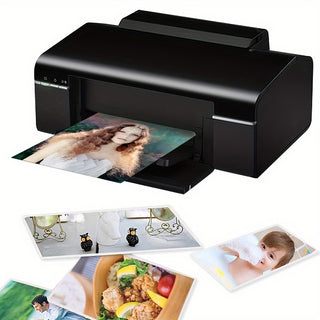 100 ورقة 10.16x15.24 سم 4R ورق صور عالي اللمعان، مقاوم للماء وقابل لإعادة التدوير، 200 جرام لكل متر مربع لطابعات الحبر النفاثة، مثالية للصور الاحترافية والمطبوعات عالية الجودة