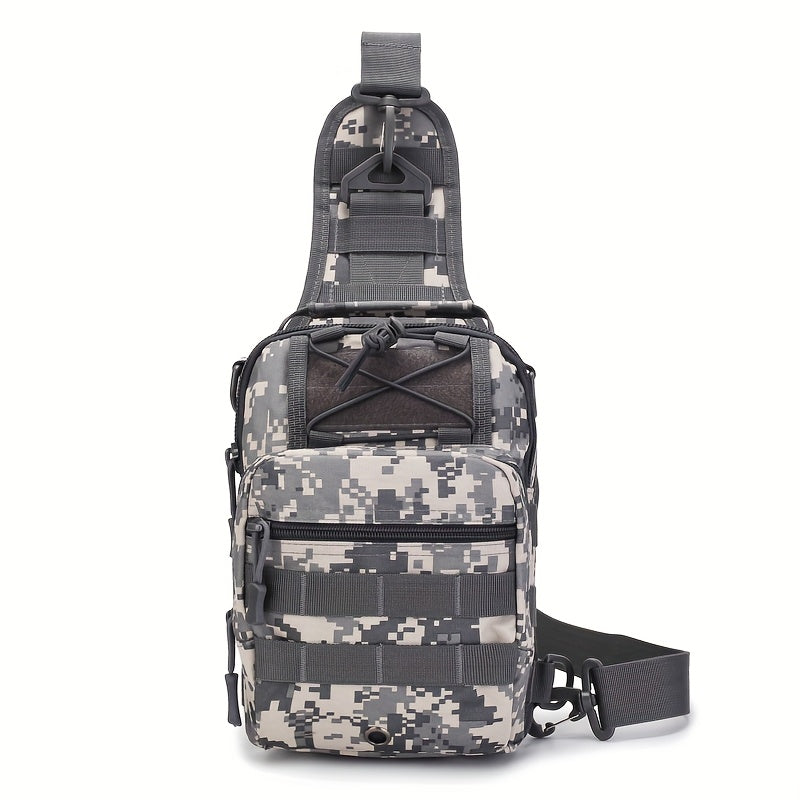 حقيبة صدر خارجية للرجال بسعة كبيرة - حقيبة كتف متعددة الأقسام من النايلون الخفيف والمتين للأنشطة الخارجية والتجول والاستخدام اليومي - أسود، حقيبة كتف للسفر | حقيبة كتف أنيقة | حقيبة نايلون متينة