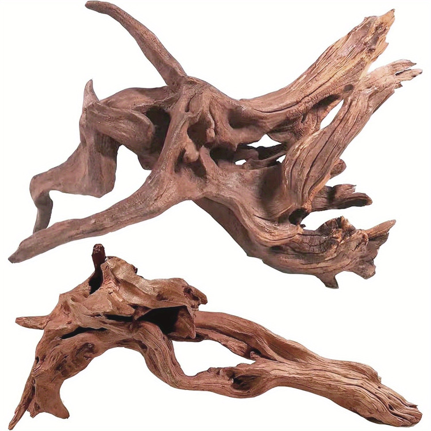 2pcs Random 15.24cm-20.32cm Reptile Decoration, Amphibian Decoration Wood Aquarium Driftwood Branches Wood Aquarium Trunk Driftwood Tree Fish Tank Log Decoration Plant Stump, Aquarium Decoration Theme Ornaments