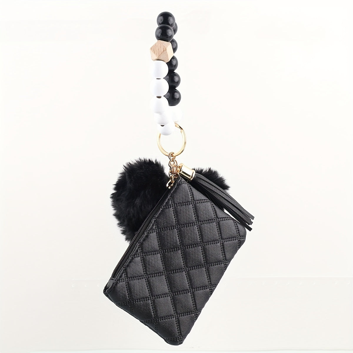 سوار يدوي لطيف من الخرز مع حامل بطاقة محفظة وسحر حقيبة وسلسلة هاتف وجراب سماعة أذن إكسسوارات هدايا نسائية