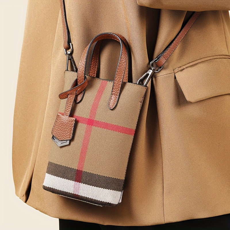 حقيبة كتف نسائية أنيقة من قماش الكانفاس - تصميم مخطط عتيق بلون الكريميل، خفيفة الوزن مع حزام قابل للإزالة، مثالية للتنقل اليومي والخروج، إغلاق آمن، بطانة من الجلد الصناعي الاصطناعي، حقيبة بحزام قابل للإزالة | إكسسوار أنيق | إغلاق مغناطيسي، حقيبة صغيرة كتف