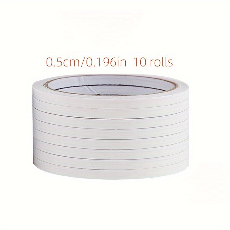 10 لفات شريط شفاف مزدوج الجوانب بطول 4.5 متر - لاصق قوي للمكتب والمدرسة والأعمال اليدوية وسجلات القصاصات والفنون والحرف اليدوية والبطاقات والهدايا
