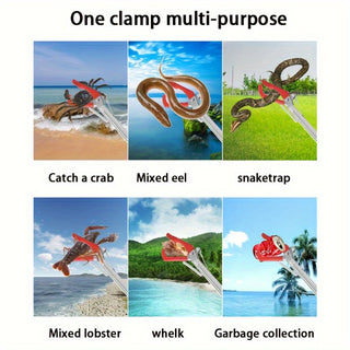 1 قطعة مصيدة سمك وثعابين من الفولاذ المقاوم للصدأ - مقبض قابل للطي بطول 47 بوصة مع قبضة مطاطية مانعة للانزلاق، خطاف متين لتعامل الزواحف والزراعة الخارجية