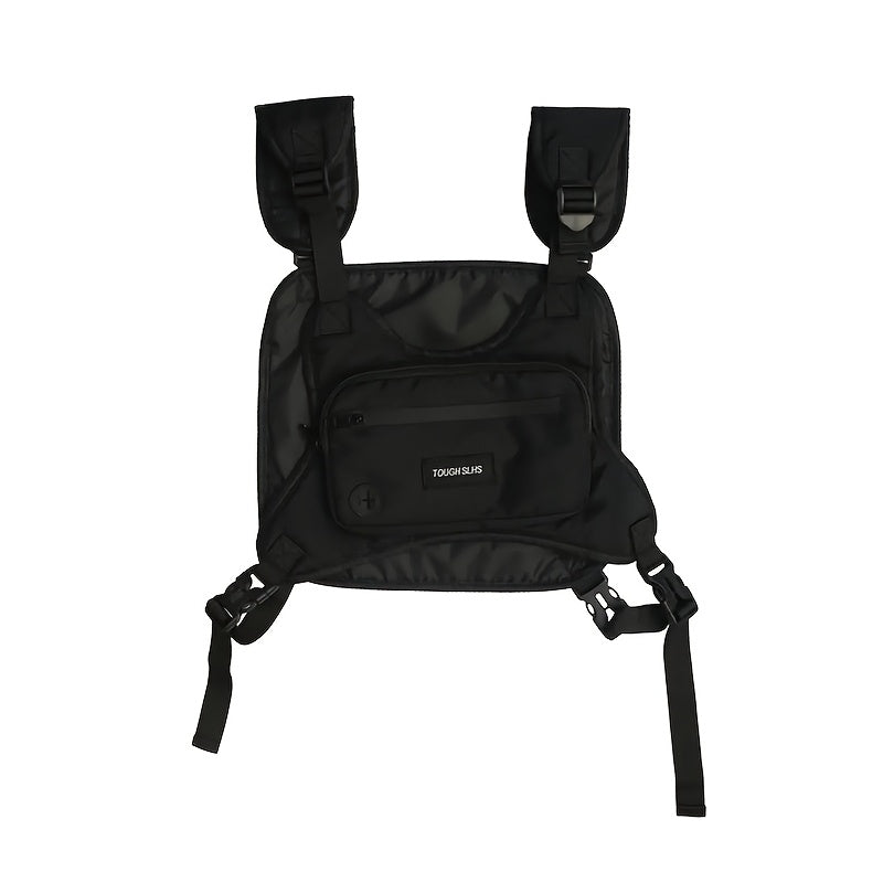 حقيبة رياضية خفيفة الوزن للرجال مع جيب أمامي كبير - أسود، أشرطة قابلة للتعديل، أقسام بسحاب، مثالية للصالة الرياضية والأنشطة الخارجية، حقيبة رياضية، حقيبة حمل متعددة الاستخدامات، إكسسوارات على طراز الشارع، إغلاق آمن بسحاب