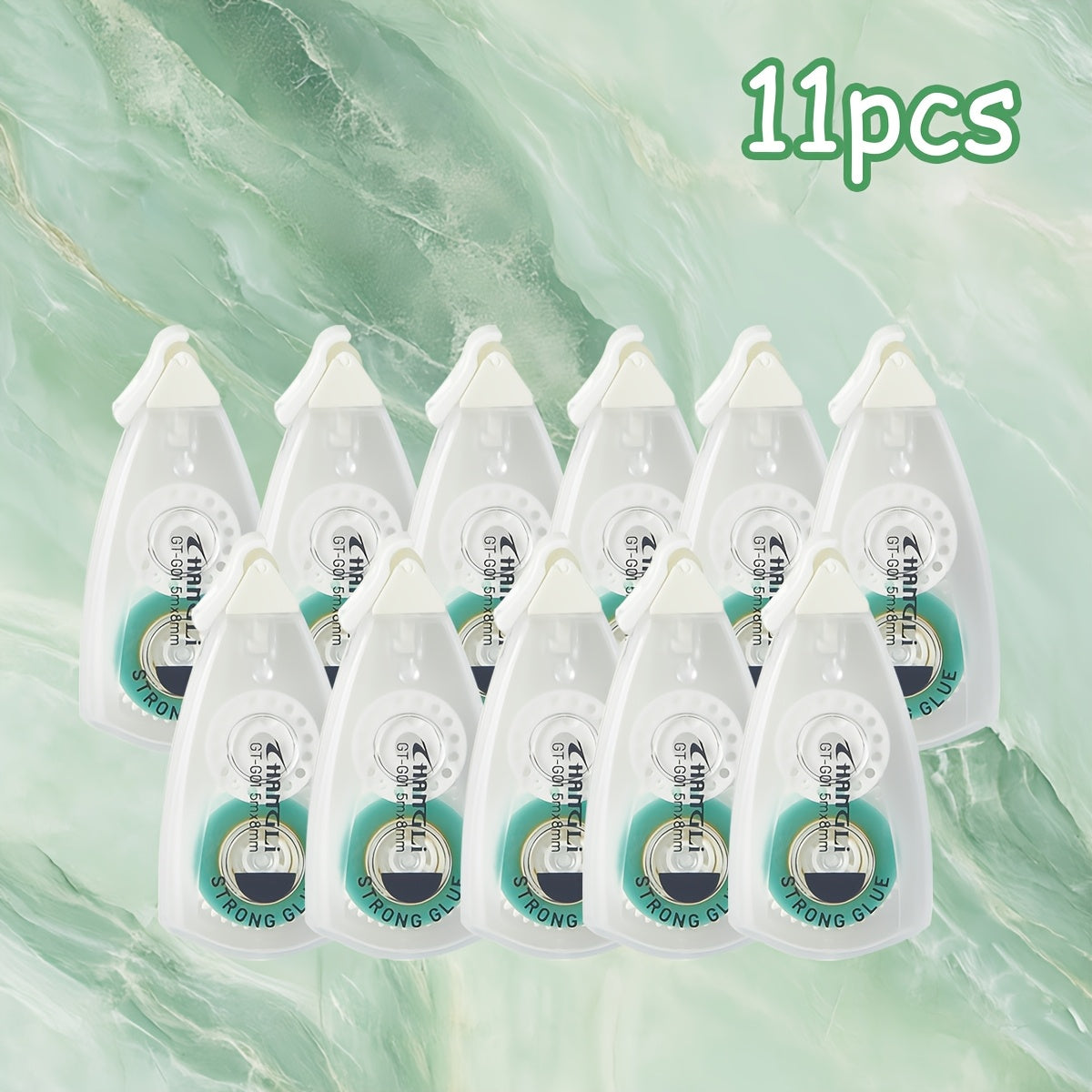 WQN 11 قطعة عالية الجودة متعددة الألوان دوت غراء مع مكونات مرئية، تصميم نوع الضغط، شريط طويل الأمد، لزوجة طويلة الأمد، نواة قابلة للتبديل، مناسبة لصنع الورق، الكتابة، لوازم المكتب، موسم العودة إلى المدرسة.