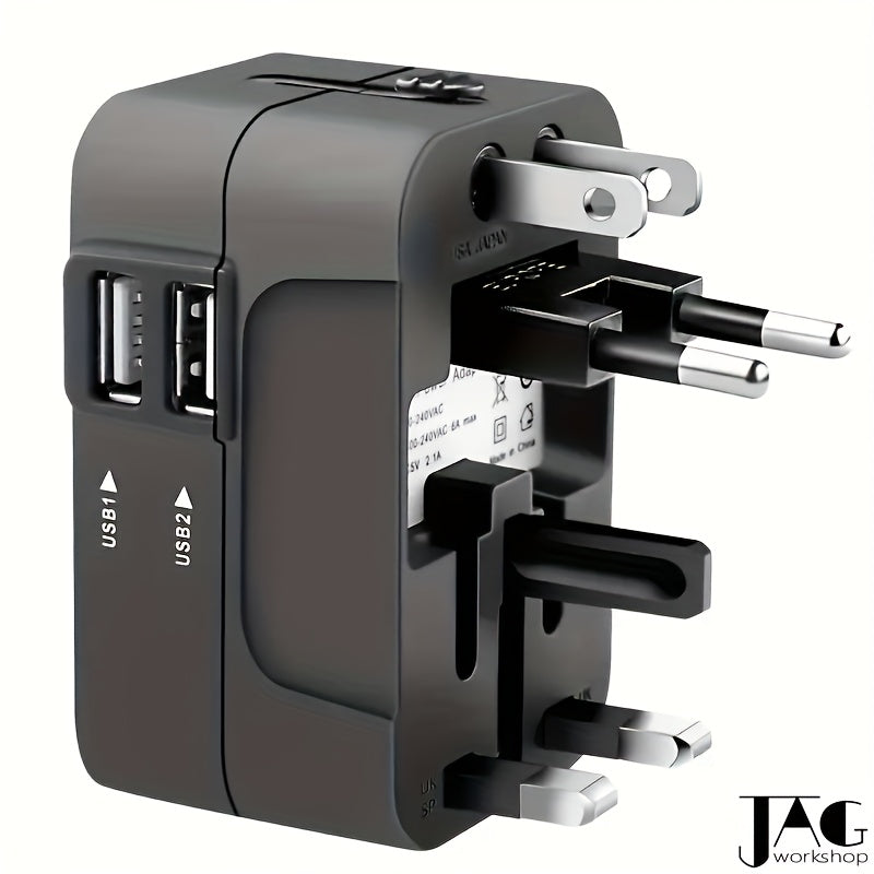 1 قطعة من الملحقات الدولية، محول سفر، قابس الولايات المتحدة/الاتحاد الأوروبي/المملكة المتحدة/أستراليا، تصميم عالمي شامل، شاحن جداري للهاتف والكمبيوتر اللوحي، يغطي أكثر من 150 دولة، لهواتف iPhone و Samsung و Xiaomi و Android و iPad و السيارات وغيرها، هدية