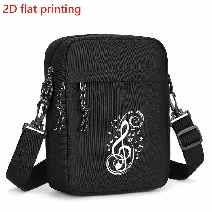 حقيبة كتف أكسفورد عادية للرجال، حزام قابل للتعديل، إغلاق بسحاب، مبطنة بالبوليستر، سعة كبيرة للاستخدام اليومي مع تصميم علامة الموسيقى، حقيبة للتنقل | حقيبة بحزام قابل للتعديل | حقيبة كتف متينة