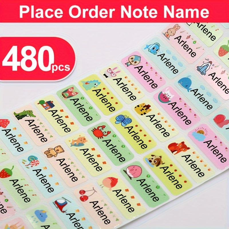 60/90/120/120/180 قطعة ملصقات اسم مخصصة ملونة مقاومة للماء والزيت متوسطة الحجم 3.0x1.09 سم ملصق اسم مقاوم للماء لوازم مكتبية شخصية ملصق ملصق قرطاسية سجل القصاصات