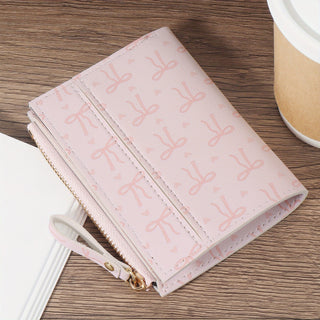 محفظة نسائية أنيقة صغيرة قابلة للطي بطباعة وألوان متباينة، جيب نقود نسائي