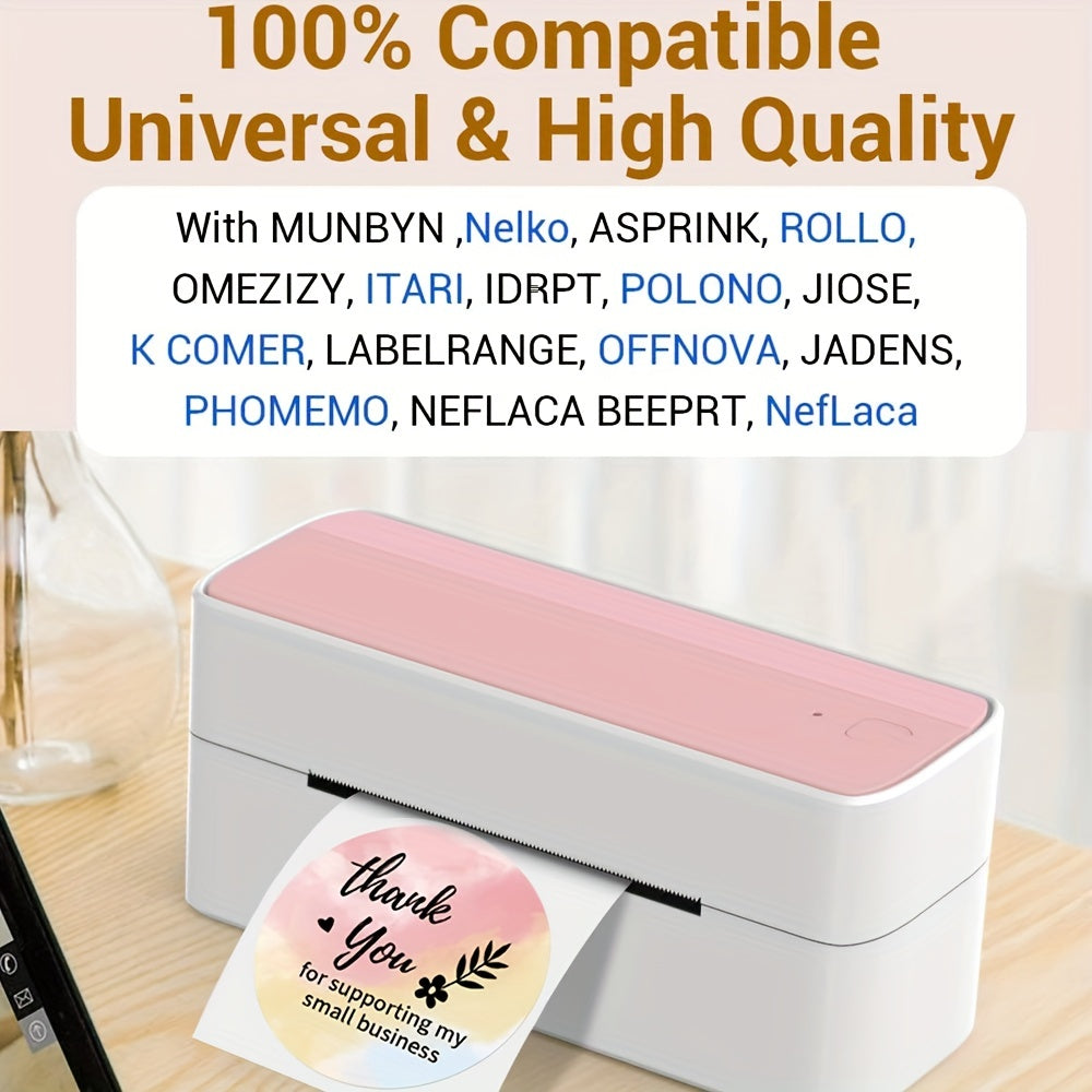 ملصقات حرارية دائرية ملونة مقاس 2 بوصة من Phomemo 500-Count، متوافقة مع الطابعة الحرارية المباشرة PM-241-BT، B246D & D520-BT، مثالية لشعار، الاسم، السعر، رموز QR، العنوان، بطاقات الشكر - مواد ورقية