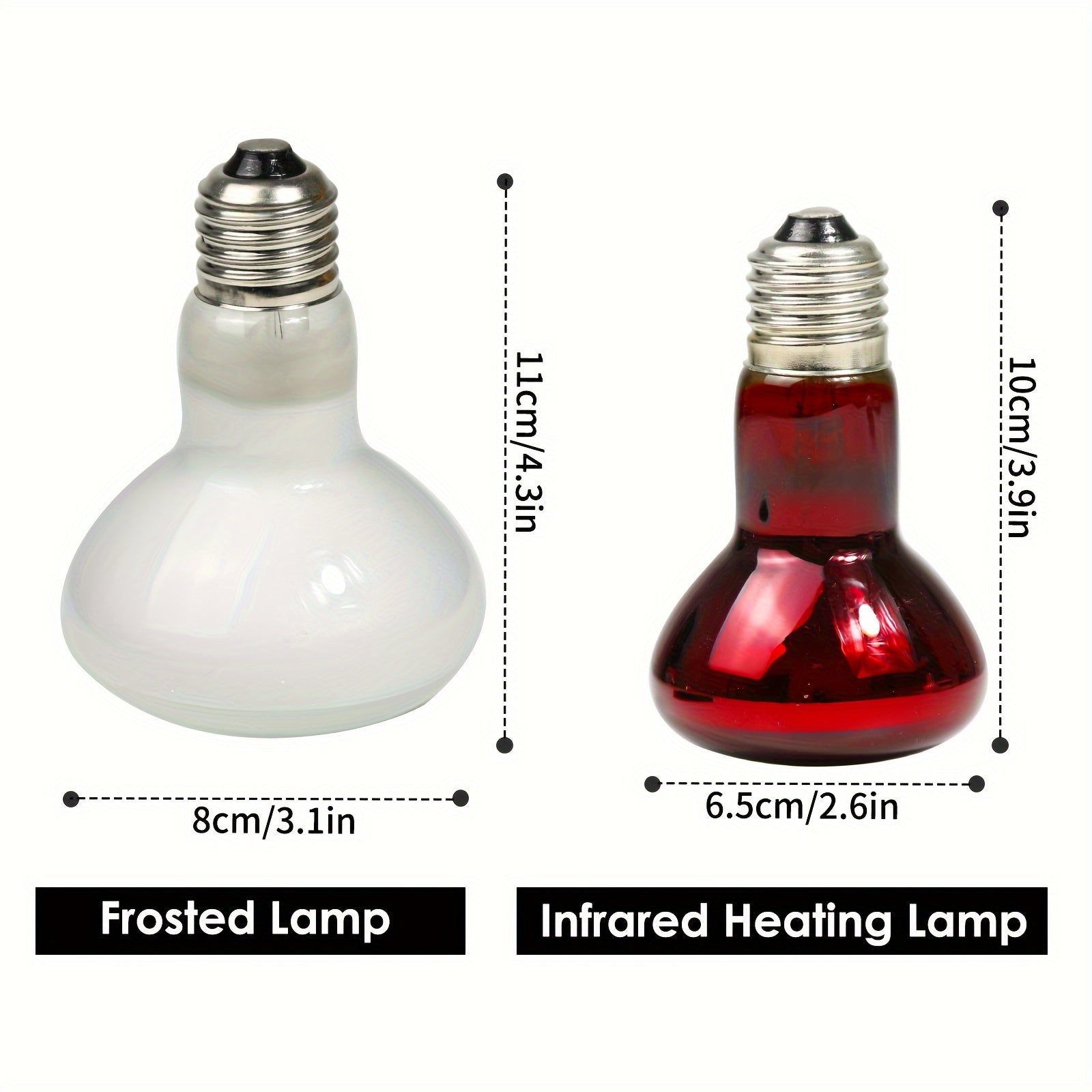 مصابيح تدفئة الزواحف بقوة 100 واط / 220 فولت، مصباح شمسي للزواحف، مصباح / لمبة / ضوء بخاري مضاء ذاتيًا للتدفئة للزواحف والبرمائيات
