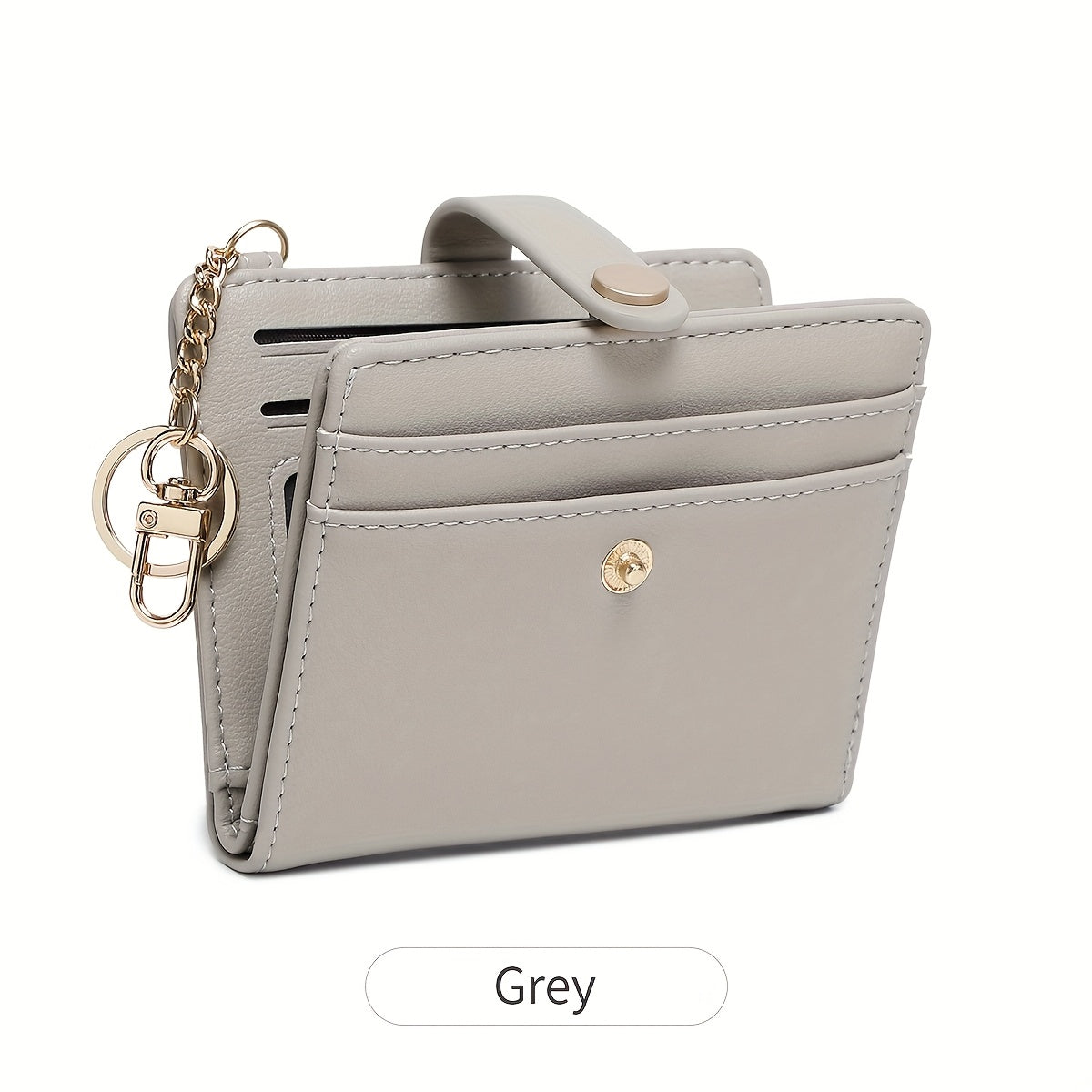 محفظة نسائية مضغوطة مانعة لتقنية RFID من فوريفر مييين - تصميم ثنائي الطي رقيق جدًا متعدد الوظائف مع جيوب متعددة لحمل البطاقات ومحفظة نقود وسلسلة مفاتيح، خفيفة الوزن، قصيرة، سوداء، مانعة لتقنية RFID