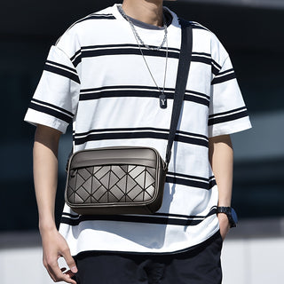 حقيبة رسول سوداء عصرية للرجال مع حزام قابل للتعديل - خفيفة الوزن، جلد صناعي، متعددة الأقسام، يوميًا، للسفر، للجوال، للمحفظة، حقيبة كاميرا، حقيبة للتنقل|حقيبة كتف أنيقة|حقيبة جلد صناعي