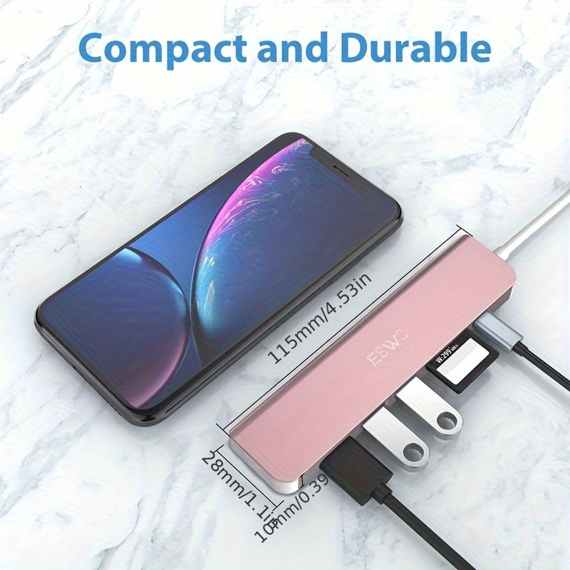 محطة الوصل USB-C ، محطة الوصل بسبعة منافذ (روز جولدن)