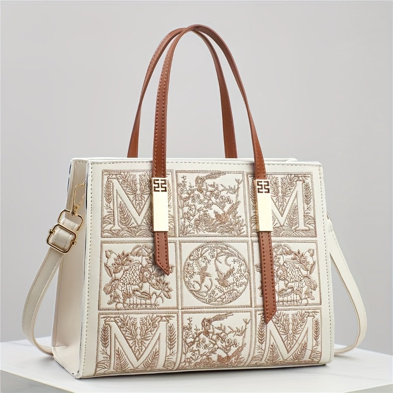 حقيبة كروس بودي نسائية جديدة لعام 2025 - سعة كبيرة مع إغلاق بسحاب، بيج وأسود، تصميم عصري حضري للاستخدام اليومي، حقيبة كتف قابلة للتعديل، أدوات ذهبية اللون