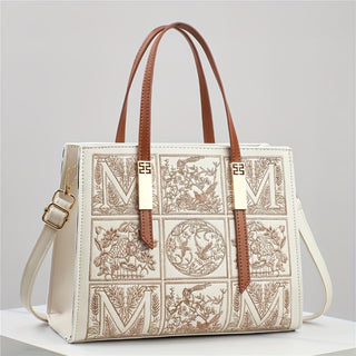 حقيبة كروس بودي نسائية جديدة لعام 2025 - سعة كبيرة مع إغلاق بسحاب، بيج وأسود، تصميم عصري حضري للاستخدام اليومي، حقيبة كتف قابلة للتعديل، أدوات ذهبية اللون