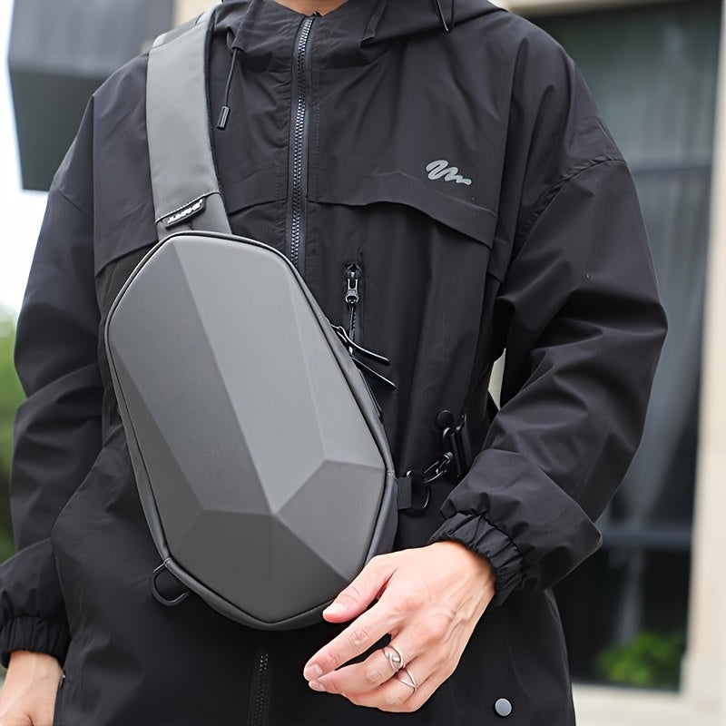 حقيبة كتف رجالية كاجوال وأنيقة - خفيفة الوزن، حزام قابل للتعديل، مثالية للمشي لمسافات طويلة، حقيبة صدر متعددة الأقسام، معدات المشي لمسافات طويلة | حقيبة حزام قابل للتعديل | إغلاق بسحاب متين، حقيبة ظهر للمشي لمسافات طويلة