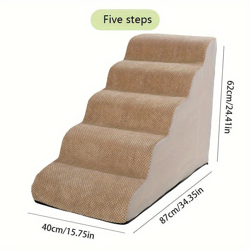 درج كلب غير قابل للانزلاق بتصميم ناعم للأحجام الصغيرة - سلالم خضراء مخملية بنقشة شبكية، منصة تسلق مريحة لأسرة الأرائك والأثاث | سلم آمن ومريح لكلاب البوميرانيين والشيهاواش وتشيهواهوا | درجات كلب مخملية مقاومة للانزلاق