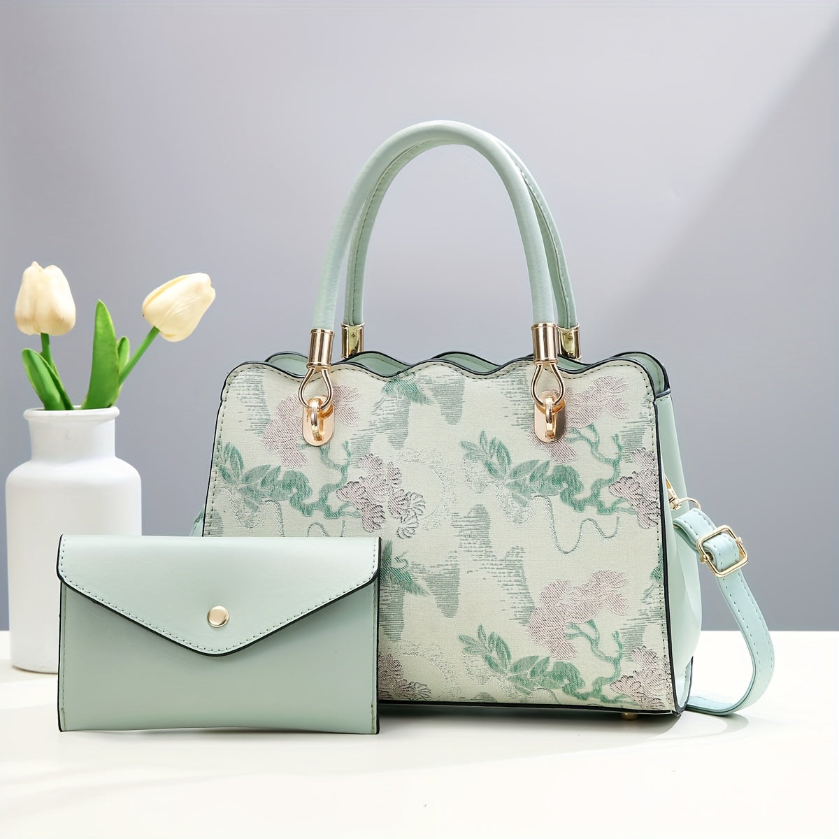 حقيبة كتف نسائية صيفية 2024 - تصميم جديد مطبوع، سعة كبيرة وبسيطة وأنيقة للسفر أو التنقل اليومي