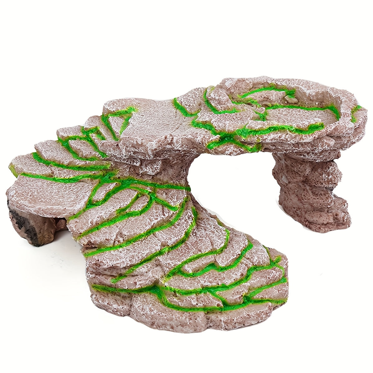 منصة تسلق السلحفاة من الراتينج مع ثقوب هروب - منصة استراحة وتشمس للزواحف في أحواض السمك، إكسسوار ديكور حوض أسماك متين بتصميم طبيعي للمناظر الطبيعية | سطح محكم