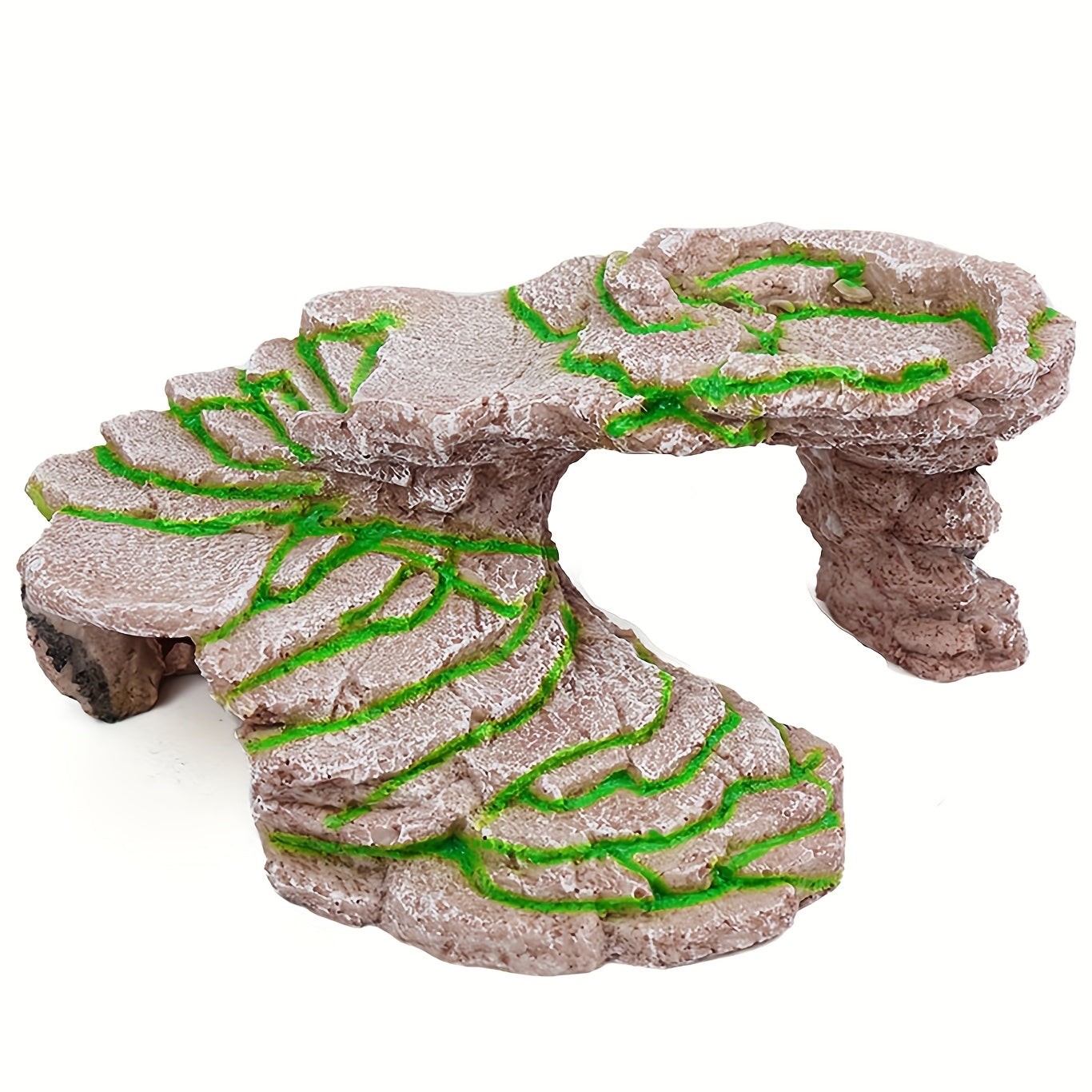 منصة تسلق السلحفاة من الراتينج مع ثقوب هروب - منصة استراحة وتشمس للزواحف في أحواض السمك، إكسسوار ديكور حوض أسماك متين بتصميم طبيعي للمناظر الطبيعية | سطح محكم