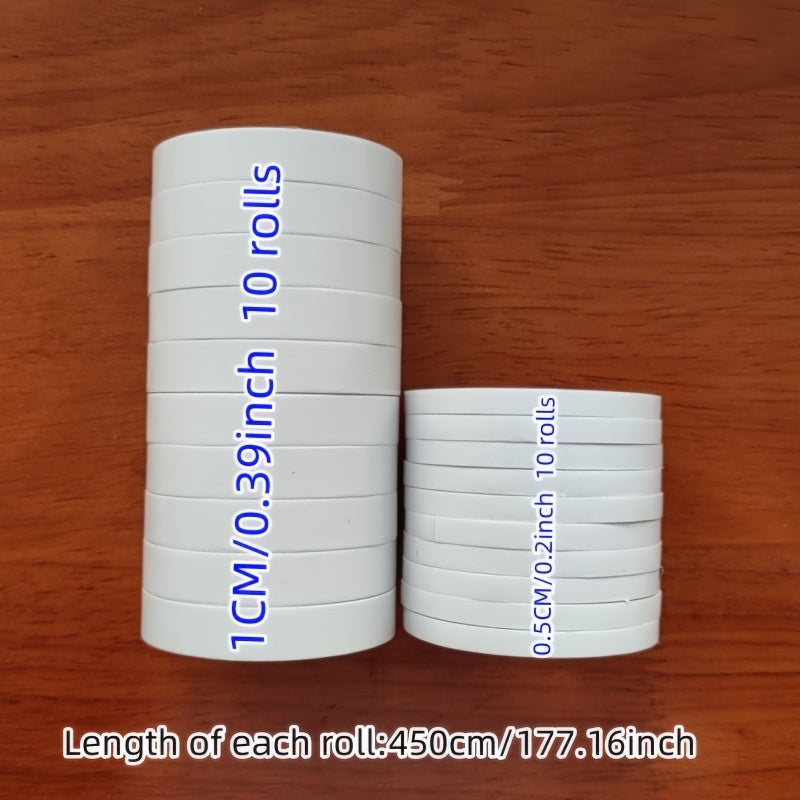 10 لفات شريط شفاف مزدوج الجوانب مقاس 177.17 بوصة - لاصق قوي للمكتب والمدرسة والأعمال اليدوية وسجلات القصاصات والفنون والحرف اليدوية والبطاقات والهدايا