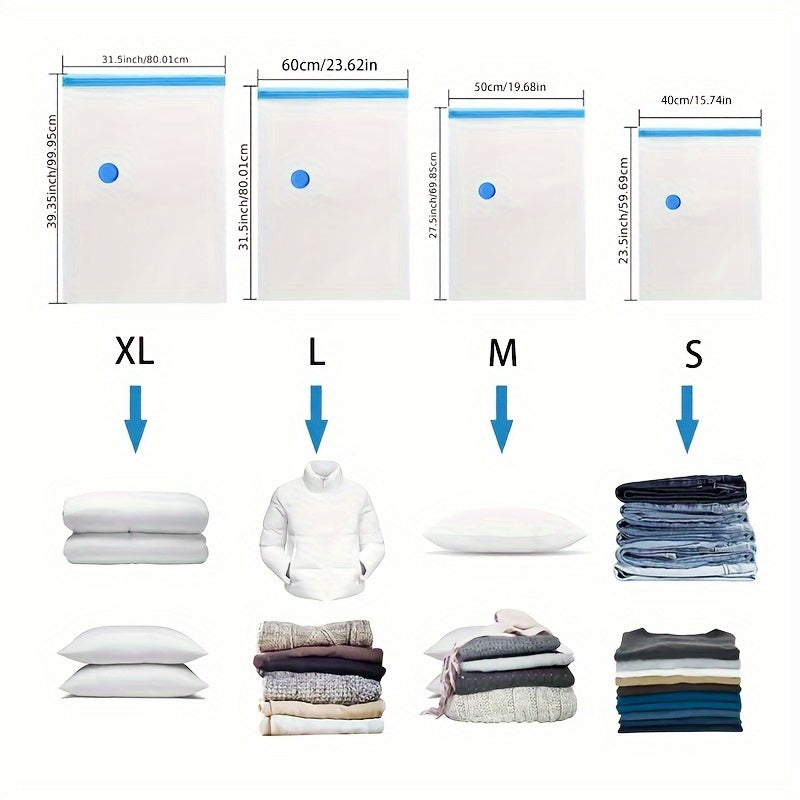 مجموعة أكياس تخزين تفريغ هواء 12 قطعة، مجموعة بأحجام متعددة مع مضخة يدوية واحدة، حزم ضغط للملابس الموسمية للكريسماس، منظم ملابس سفر بلاستيكي محمول للبطانيات، الفراش، اللحاف، الألحفة الواقية، أكياس توفير مساحة أساسية للمنزل والسفر
