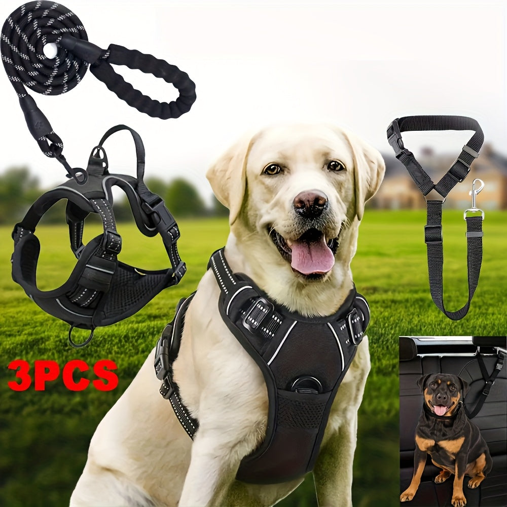 1 حزام حمل الكلب اللامع + 2 حبال قابلة للتعديل، قماش شبكي ناعم ومريح، مقابض مريحة، أحزمة مقعد للحيوانات الأليفة - مثالي للسبائك الصغيرة والمتوسطة والكبيرة، لا حاجة للبطاريات، ملحقات للحيوانات الأليفة | معدات الكلب اللامعة | حبل قابل للتعديل