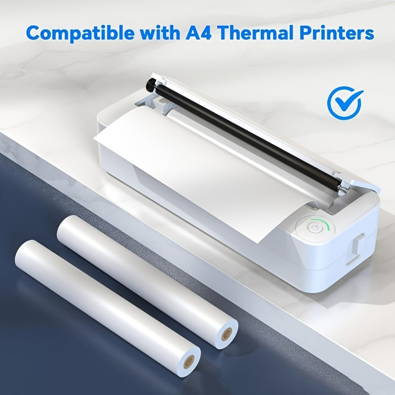 8 لفات ورق طباعة حراري A4 - ورق صور أبيض لامع مقاس 210x30 مم للطابعات الفورية، لوازم مكتبية عالية الجودة للمستندات الرسمية، ورق متعددة الاستخدامات، نسيج ناعم