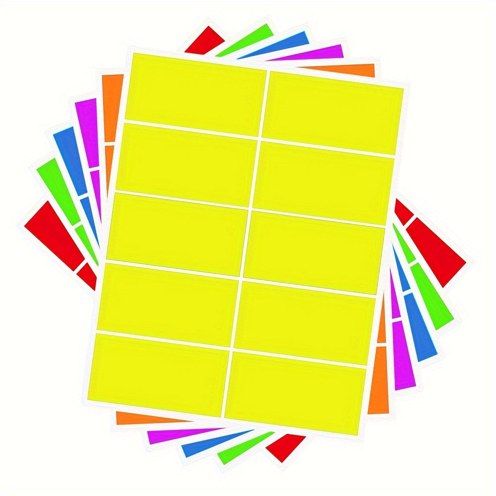 300 قطعة من الملصقات الملونة بمقاس 7.62x3.81 سم على شكل مستطيل للخزائن والحركة - ملصقات متعددة الاستخدامات للصناديق والصنبور والمزيد