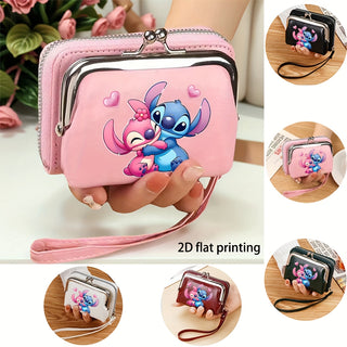1 قطعة محفظة نسائية ديزني ستيتش بسحاب، سعة كبيرة مع جيوب متعددة لبطاقات الائتمان وجيب نقود قابل للإزالة وإغلاق بقفل قبلة وسحاب، مثالية للاستخدام أثناء التنقل، هدية مميزة (طباعة مسطحة 2D)، طبقة مسطحة 2D