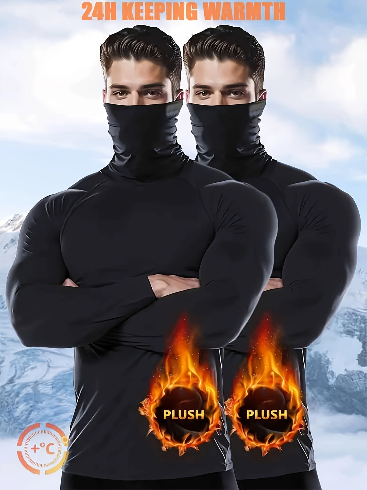 2 قطعة من قمصان ضغط حراري للرجال بأكمام طويلة، 90% بوليستر 10% إ[lastane، نسيج محبوك عالي التمدد، لون صلب، طبقة أساسية سريعة الجفاف مبطنة بالصوف للرياضة والارتداء العادي
