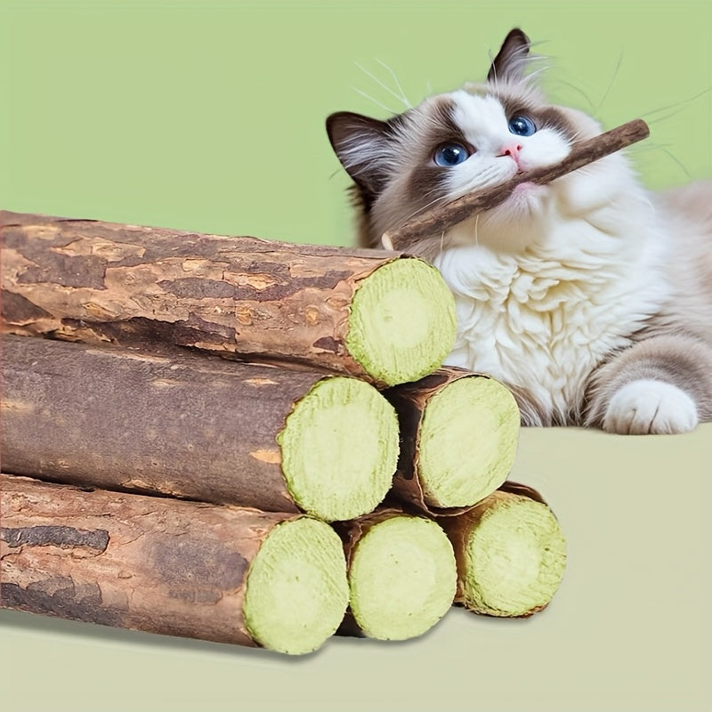حزمة من 20 عصا مضغ صحية للقطط المنزلية مناسبة للقطط المنزلية، عصا مضغ للقطط المنزلية، عصا أسنان خشبية للحيوانات الأليفة، ألعاب تعليمية للقطط الصغيرة، عصا مضغ للقطط المنزلية