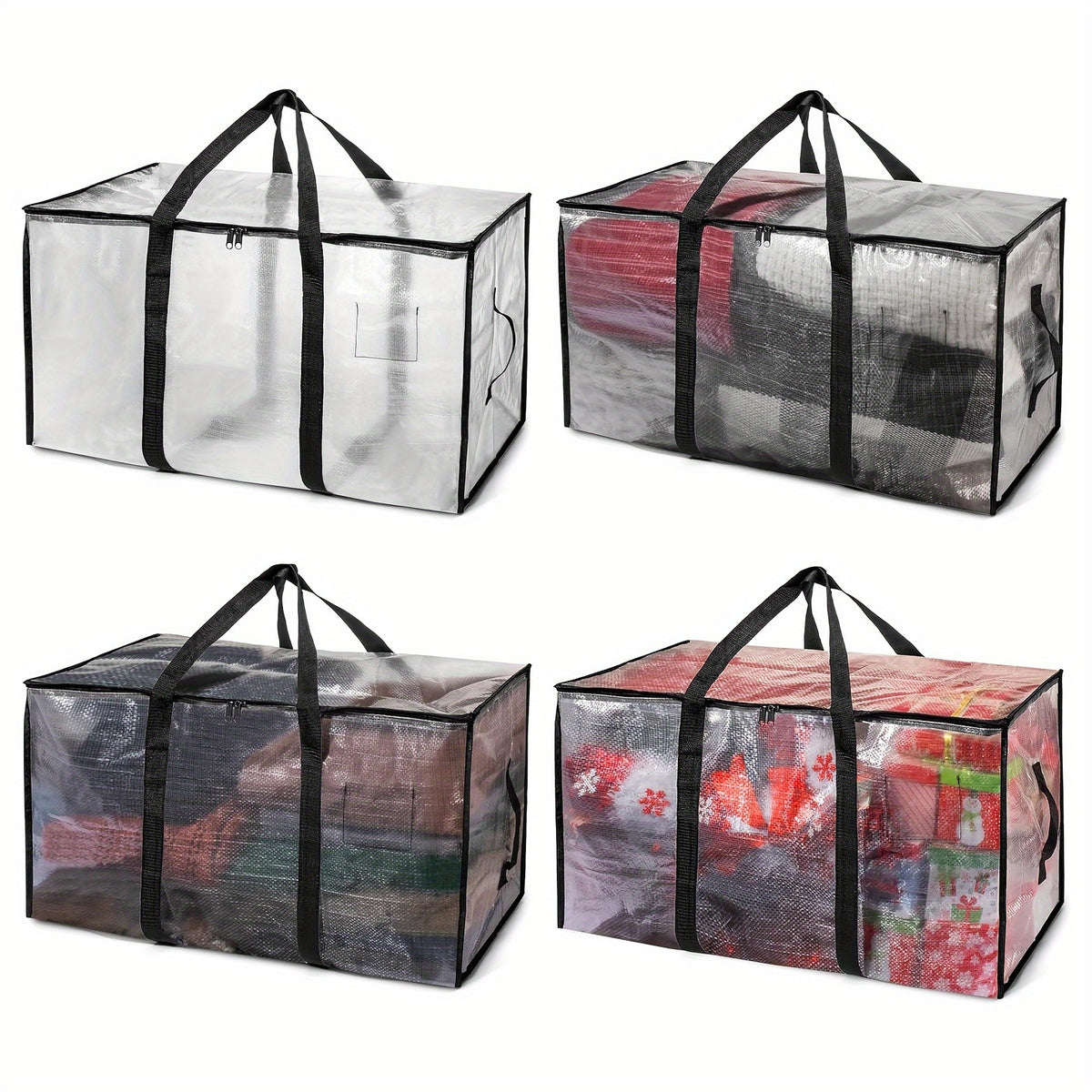 2 قطعة/4 قطعة أكياس تعبئة متحركة للبطانيات المنزلية والملابس وأكياس التخزين لتنظيم البطانيات والملابس والبطانيات من أكياس النسيج