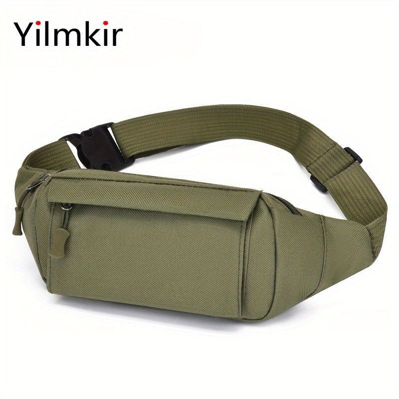 حقيبة كتف رجالية من يلمكير بتصميم تمويهي - حزام قابل للتعديل، أقسام متعددة بسحاب، قماش متين للاستخدام الخارجي والرياضة اليومية، حقيبة صدر مدمجة