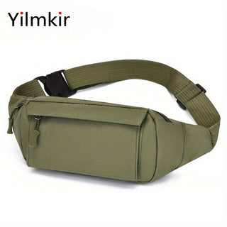 حقيبة كتف رجالية من يلمكير بتصميم تمويهي - حزام قابل للتعديل، أقسام متعددة بسحاب، قماش متين للاستخدام الخارجي والرياضة اليومية، حقيبة صدر مدمجة