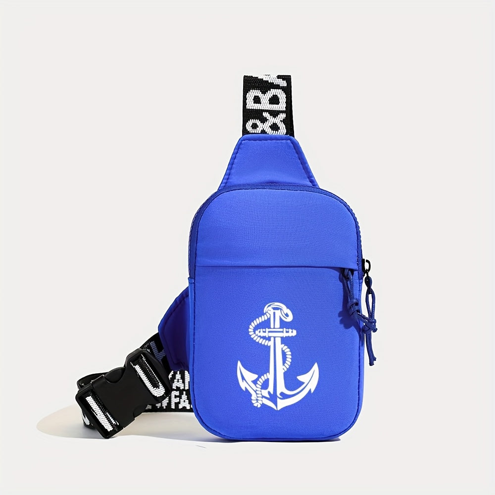 حقيبة صدر وخصر للرجال متطورة في الموضة، مصنوعة من قماش أكسفورد، بتصميم شارعي، مع إغلاق بسحاب، حقيبة كتف واحدة، للاستخدام اليومي