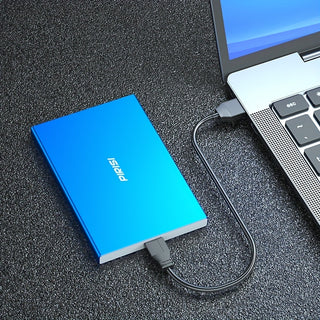 PIRISI قرص صلب خارجي محمول فائق النحافة من المعدن USB 3.0 بسعة 500GB/1TB/2TB، نقل بيانات عالي السرعة ومستقر، مقاوم للصدمات وسهل التركيب للابتوب/الكمبيوتر الشخصي، أزرق/أسود/أحمر، تخزين للسفر | تشطيب معدني | تخزين متين