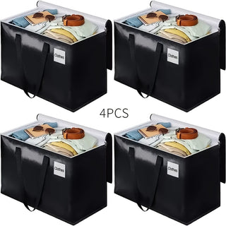 مجموعة حقائب نقل 1/2/4 قطعة مع سحاب علوي ومقابض قوية صندوق نقل شديد التحمل لتوفير المساحة وتخزين التعبئة والتغليف حقيبة حمل قابلة للطي مناسبة للنزهات أو التنقل أو التنظيم، تخزين تحت السرير