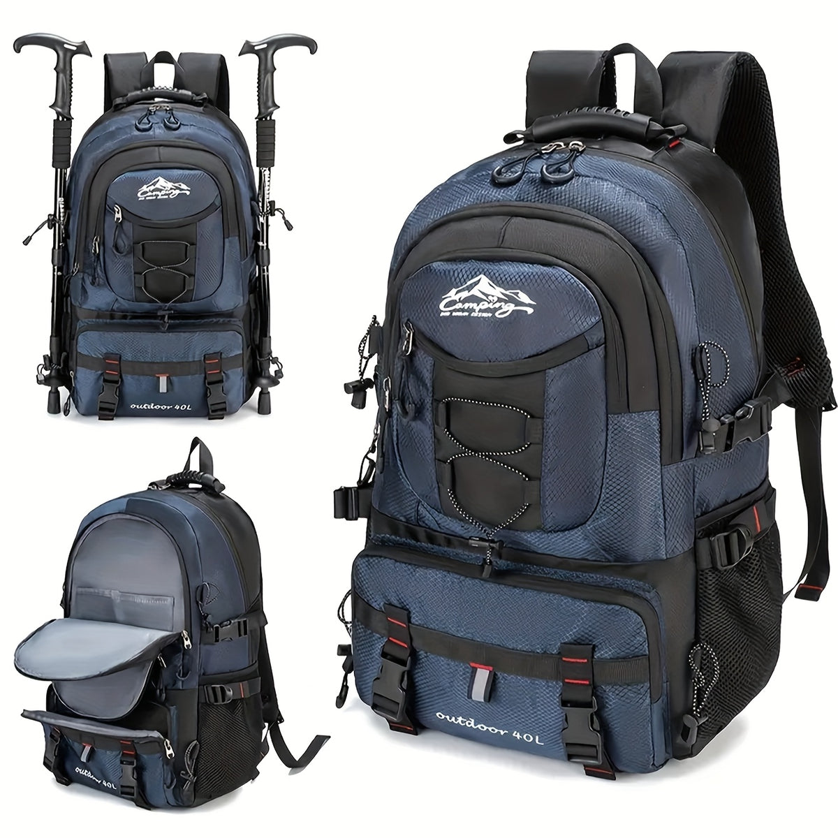 حقيبة ظهر للسفر، حقيبة ظهر للكمبيوتر المحمول، سعة كبيرة 40 لتر خفيفة الوزن للمشي في الهواء الطلق، مناسبة لكل من الرجال والنساء