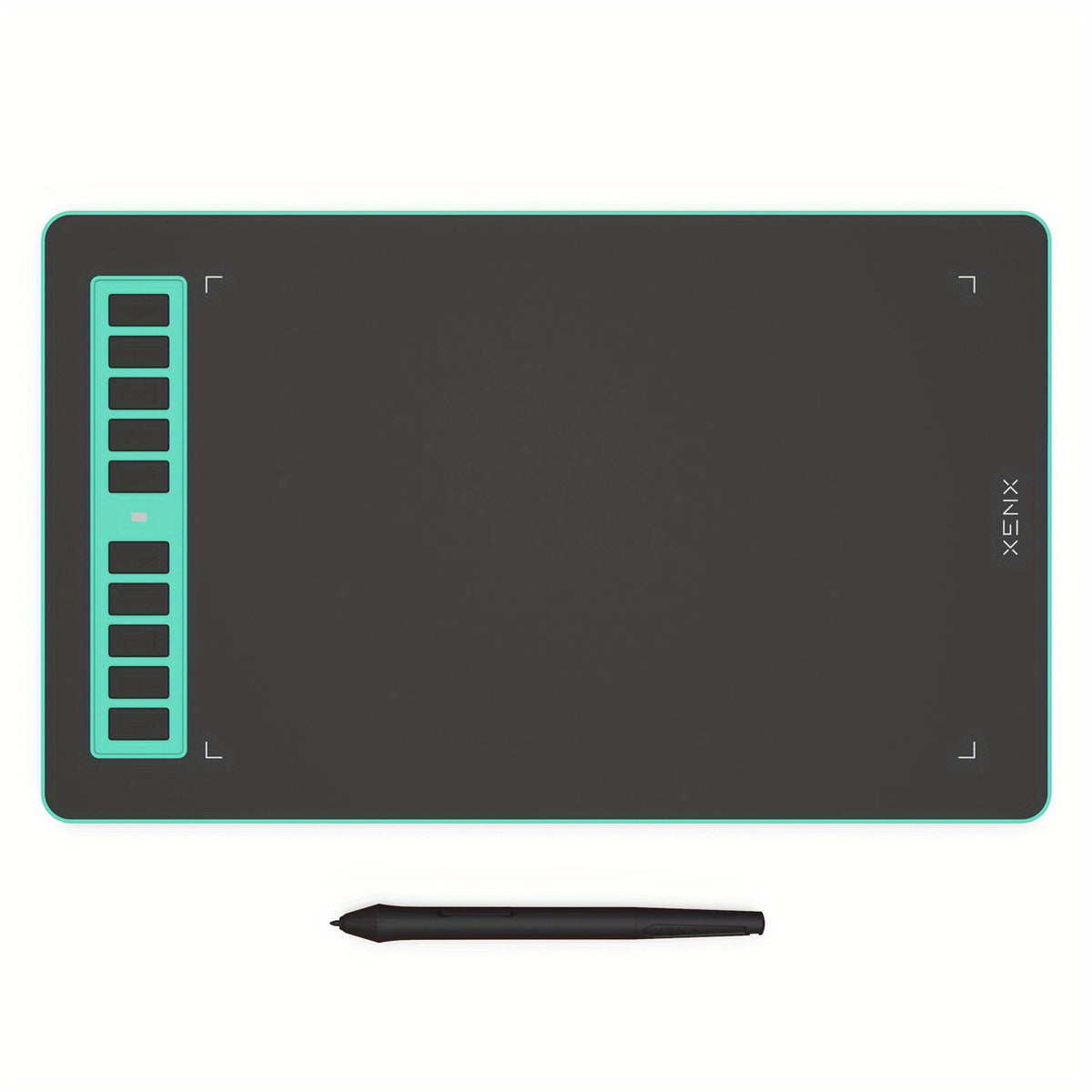 جهاز لوحي رسم رسومات زرقاء من XENX P3-1060، يتميز بقلم رقمي حساس للضغط بقوة 8192 و10 مفاتيح ساخنة قابلة للتخصيص، مناسب لأجهزة Mac و Windows PC و Android مع لوحة رسم رقمية بحجم 25.4 × 15.8 سم.