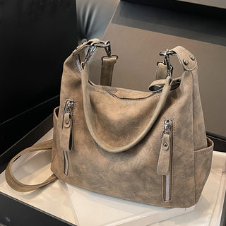 حقيبة كروس كلاسيكية من الجلد الصناعي للنساء، بلون صلب، خفيفة الوزن مع حزام قابل للفصل والتعديل، إغلاق بسحاب، مبطنة بالبوليستر، تفاصيل طلاء الحواف، للاستخدام اليومي، التسوق، وهدايا العطلات