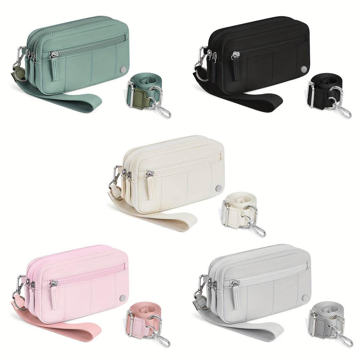 حقائب كروس صغيرة للنساء، محفظة معصم مدمجة بمحفظة، منظم هاتف بحزام وسحاب