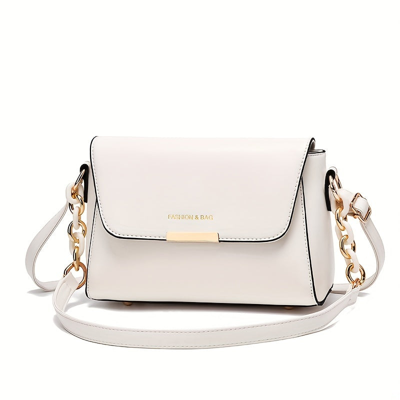 حقيبة كروس نسائية جديدة لعام 2023 - بيضاء أنيقة مع معدات ذهبية، حزام قابل للتعديل، إغلاق بسحاب، مثالية للاستخدام اليومي، حقيبة كروس يومية | تصميم بسيط | إغلاق بسحاب متين، حقيبة كروس صغيرة