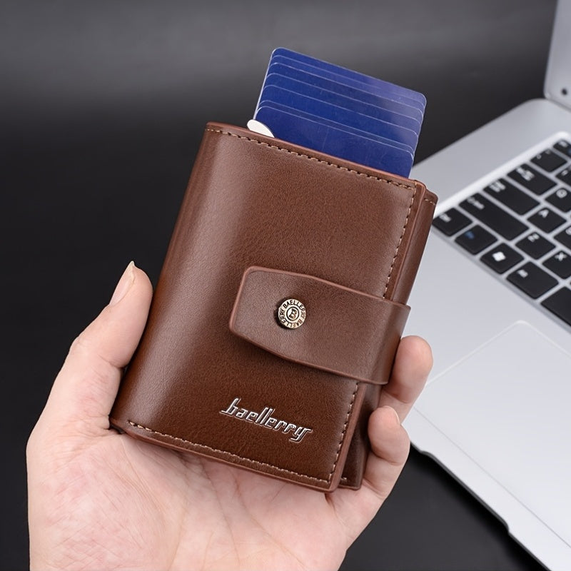 محفظة رجالية من الجلد الصناعي بتصميم كلاسيكي، سعة كبيرة، فتحات متعددة للبطاقات، مثالية للاستخدام اليومي، هدية مثالية للصديق، محفظة يومية | محفظة بسيطة | محفظة متينة، محفظة