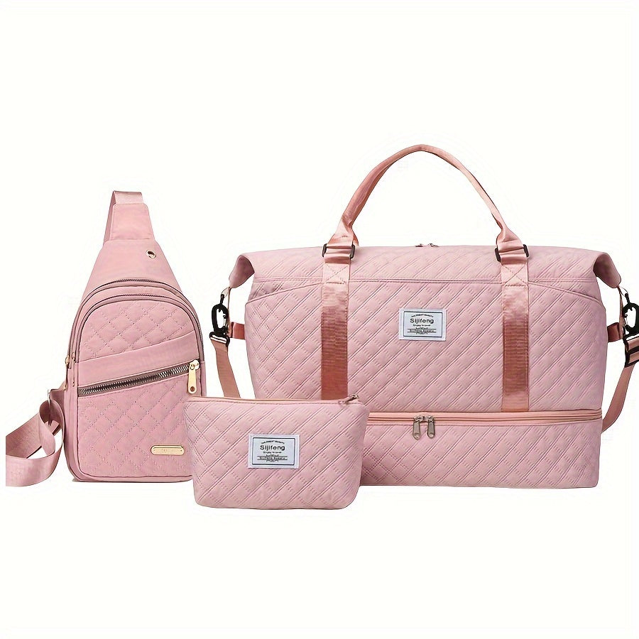 3 قطع حقيبة سفر ثلاث مجموعات وحقيبة أم الكورية النسخة رينجر سعة كبيرة للتخزين الخارجي حقيبة أمتعة محمولة للرياضة واللياقة البدنية