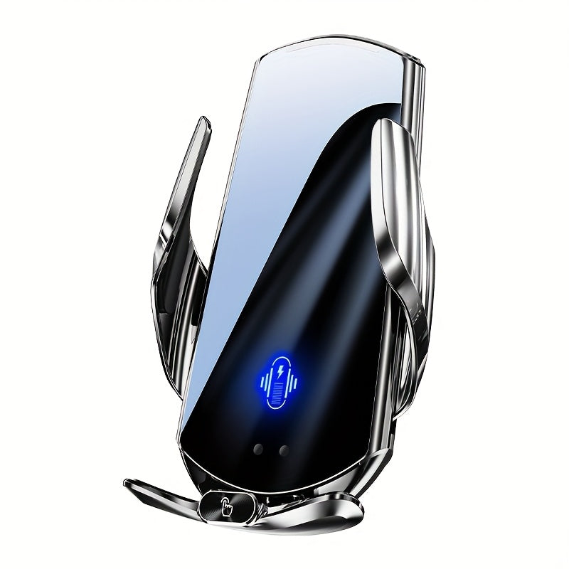 حامل شاحن هاتف سيارة لاسلكي ذكي مع حامل مضاد للانزلاق، متوافق مع سلسلة آيفون، شياومي، أوبو، فيفو، سامسونج، ون بلس - طاقة USB/بطارية مزدوجة، مادة ABS، جهد آمن 36 فولت - هدية مثالية لعطلات السائقين المطلعين على التكنولوجيا، شاحن سيارة لاسلكي