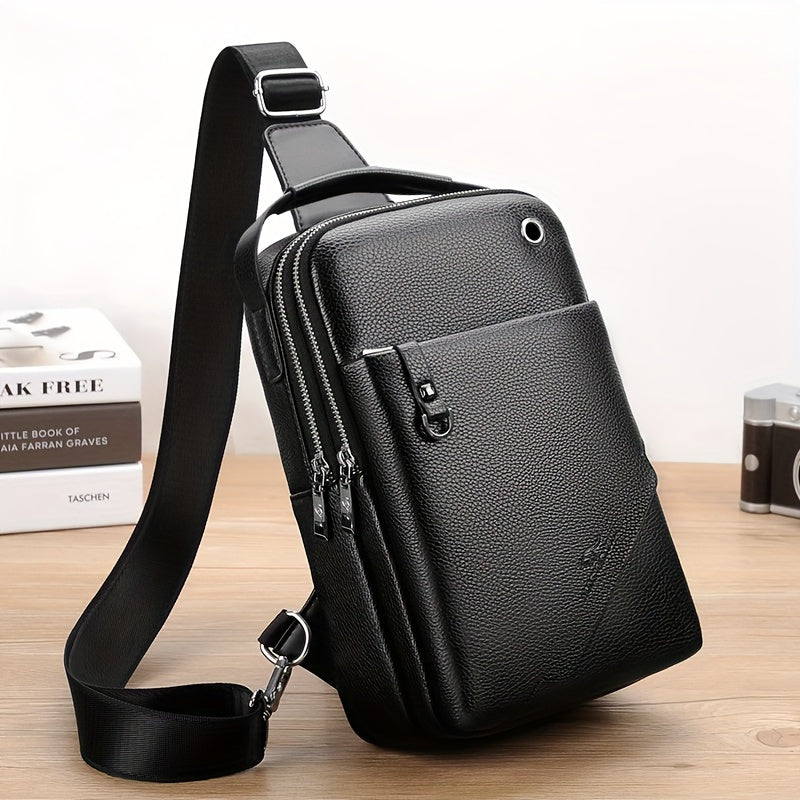 حقيبة صدر للرجال، حقيبة كتف واحدة، حقيبة كروسبودي لحمل الآيباد، حقيبة يد صغيرة للرجال، ظهر أنيق