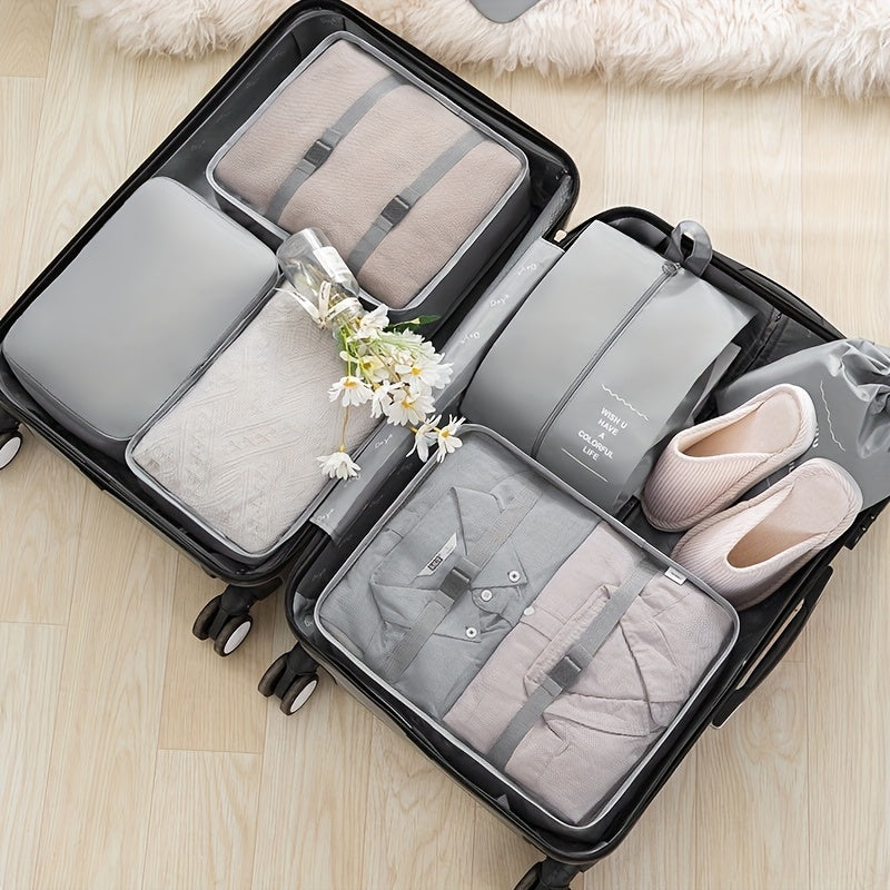 حقيبة تخزين السفر للبدلة المكونة من سبع قطع، حقيبة فرز الأمتعة متعددة الوظائف لتغليف الملابس وحقيبة سفر